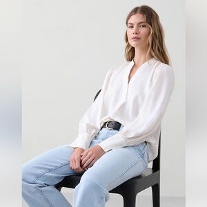 Banana Republic Crepe Volume-Sleeve Blouse XXL